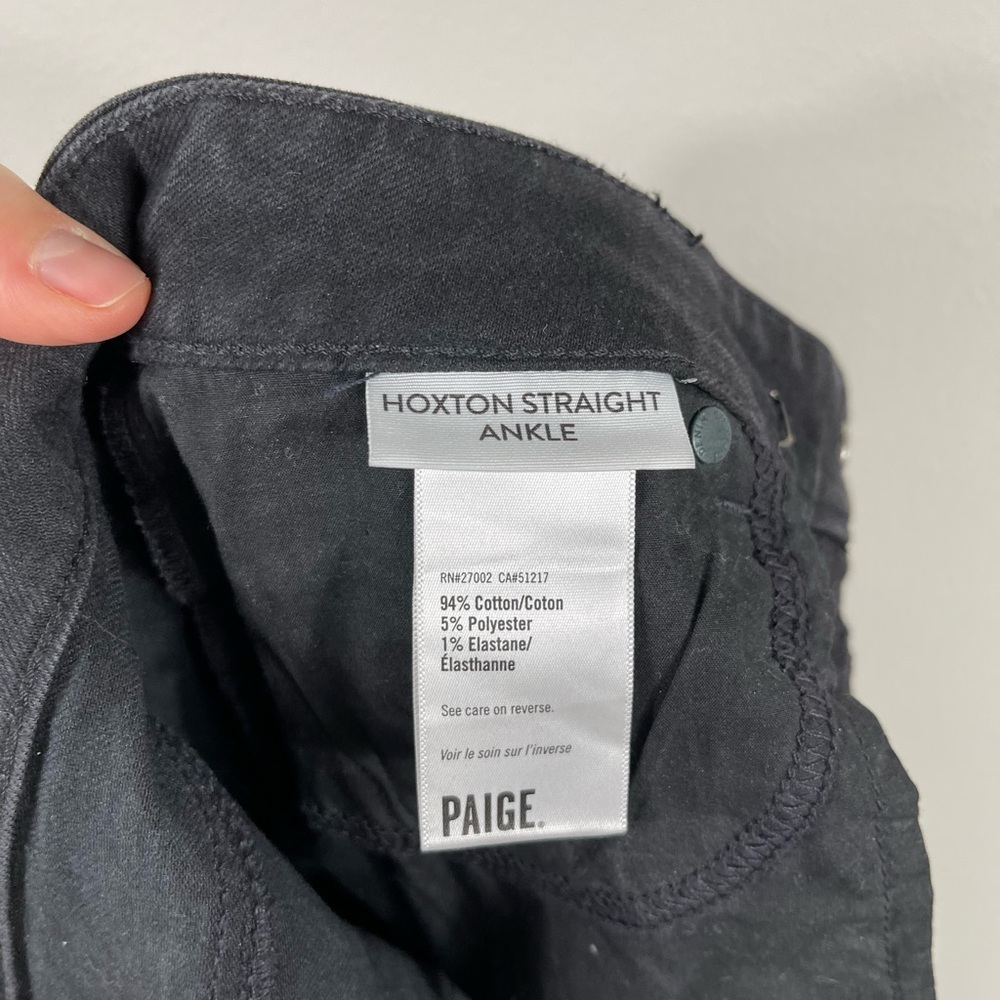 PAIGE Hoxton Straight Ankle Half & Half Sz 26" In Storm Black/ Pebble - Picture 15 of 16